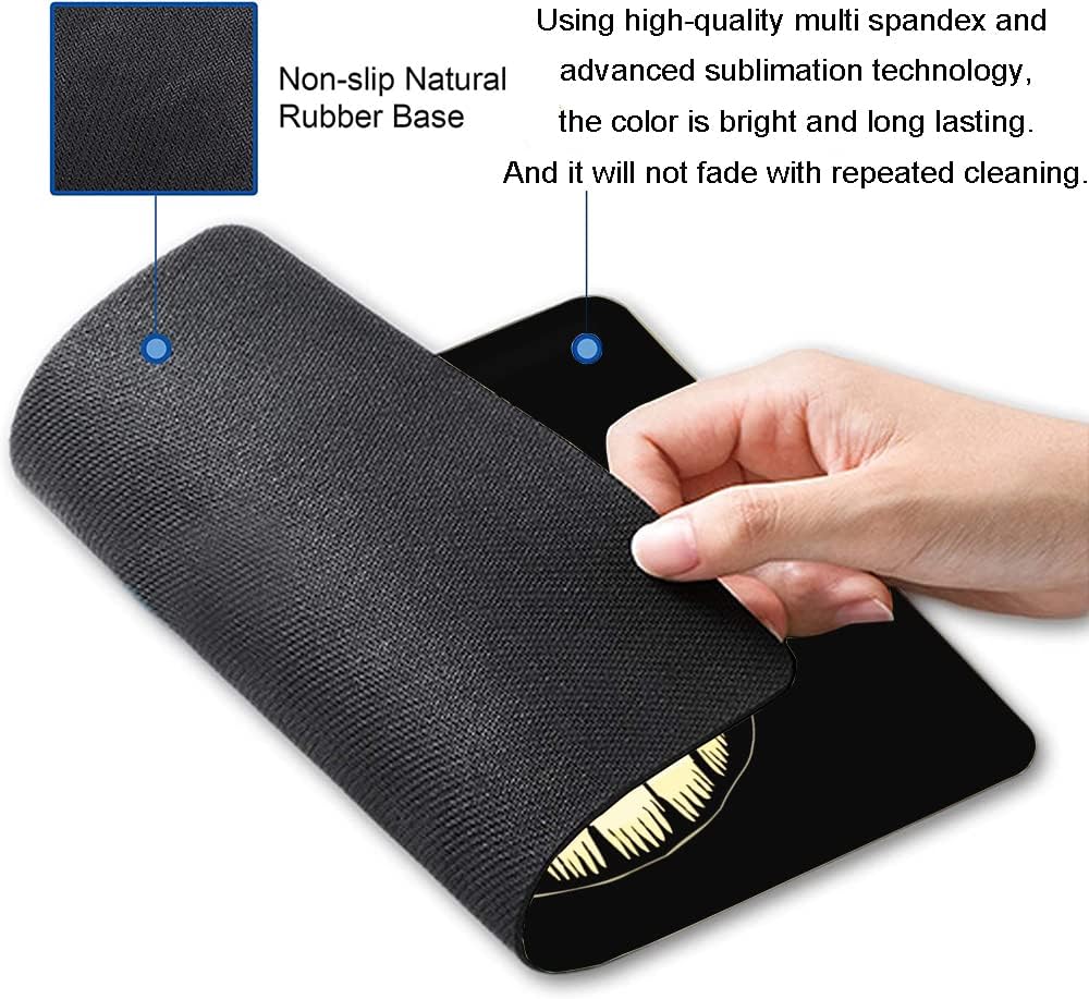 IMAYONDIA Mouse Pad - We're All Mad Here Design, Funny Mouse Mat, Square Waterproof Non-Slip Rubber Base for Computer & Laptop
