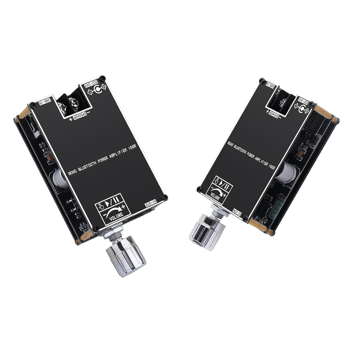 2Pack ZK-1001B 100W 7-24V Bluetooth Amplifier Board, Mono AMP TWS Mini Audio Power Amplifier Module with Box Matching