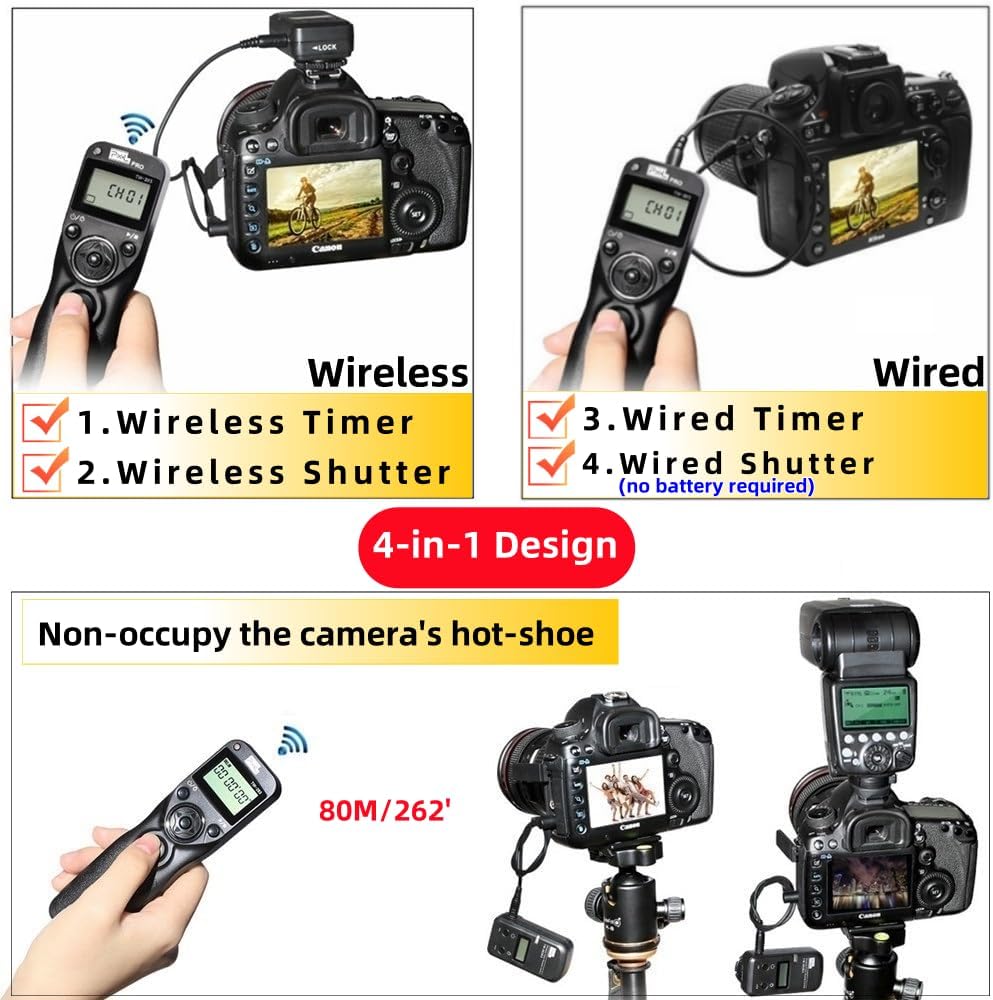 Pixel TW283-UC1 Wireless Remote Trigger Wireless Trigger Wire Trigger Timer Intervalometer Compatible with Olympus E-M1 E-M5-II E-M10-II Pen-F EPL8 EPL7 EPL6 EPL5 EPL3 EPL2 EP5 E600 E620 590UZ 810UZ