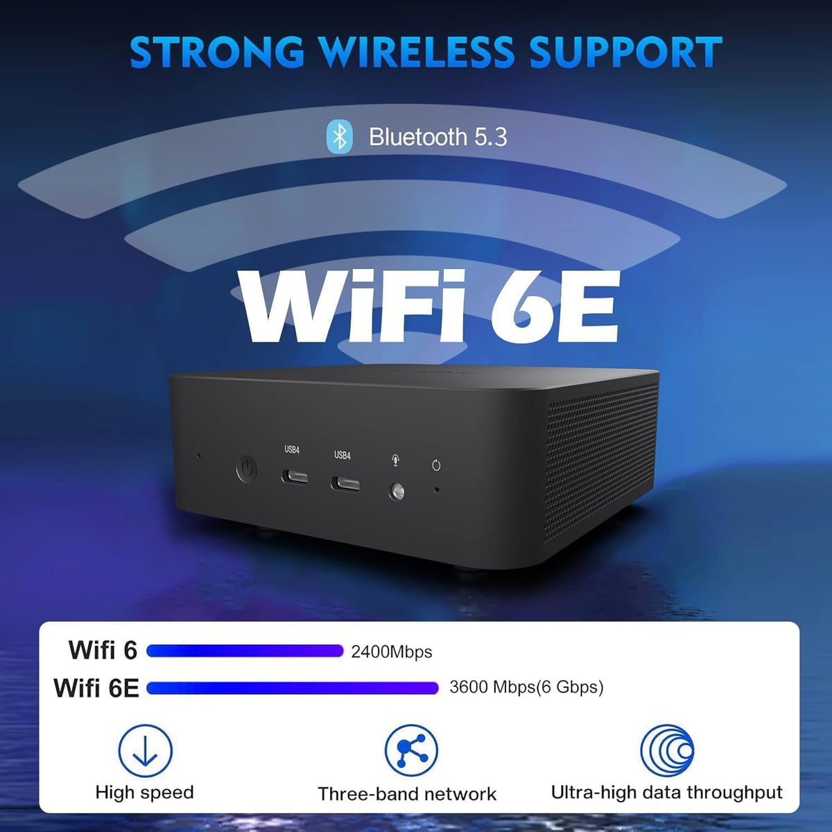 Reatan A9 Mini Gaming PC AMD Ryzen 9 7940HS 64GB DDR5 2TB SSD 5600 MHz RAM, Desktop Mini Computers, Radeon 780M Graphics, 2.5Gbps LAN, HDMI 2.1, 8K USB 4.0 Wi-Fi 6E/BT5.3