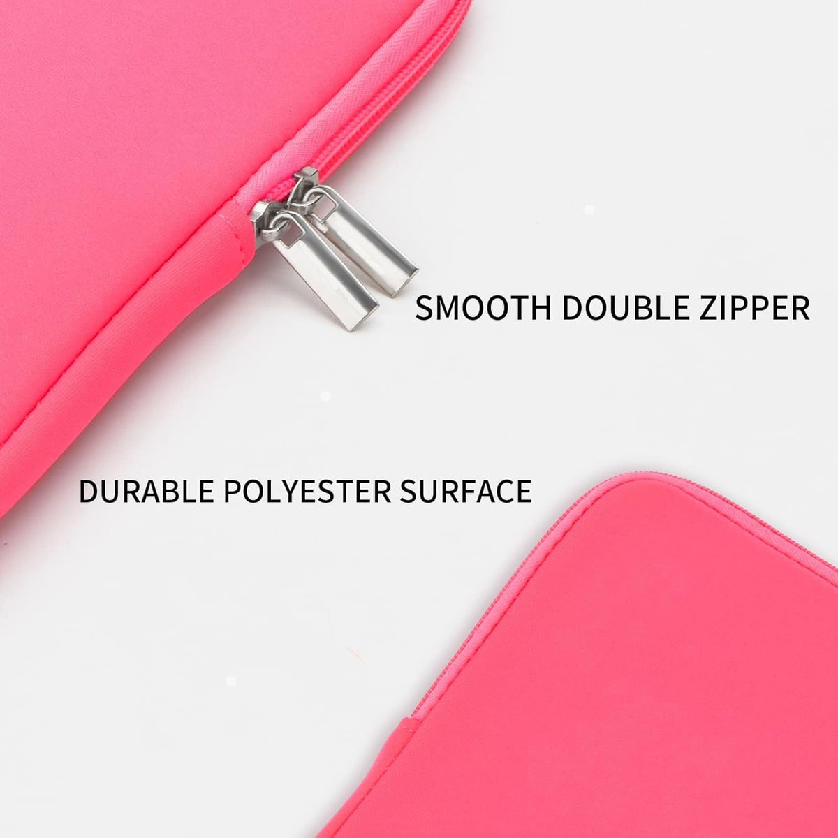 RAINYEAR Laptop Sleeve Case Compatible with 13.3 Inch Notebook Computer Tablet Chromebook 14" MacBook Pro M1 M2 M3 M4 Pro/Max Soft Cover Protective Case Carrying Bag (Bright Pink, Upgraded Version)