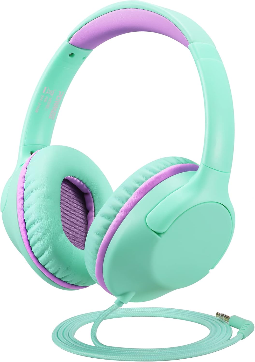 94dB 3.5MM POWMEE Kids Headphones Over-Ear Headphones for Kids/Teens/School with Volume Limited Adjustable Stereo Jack