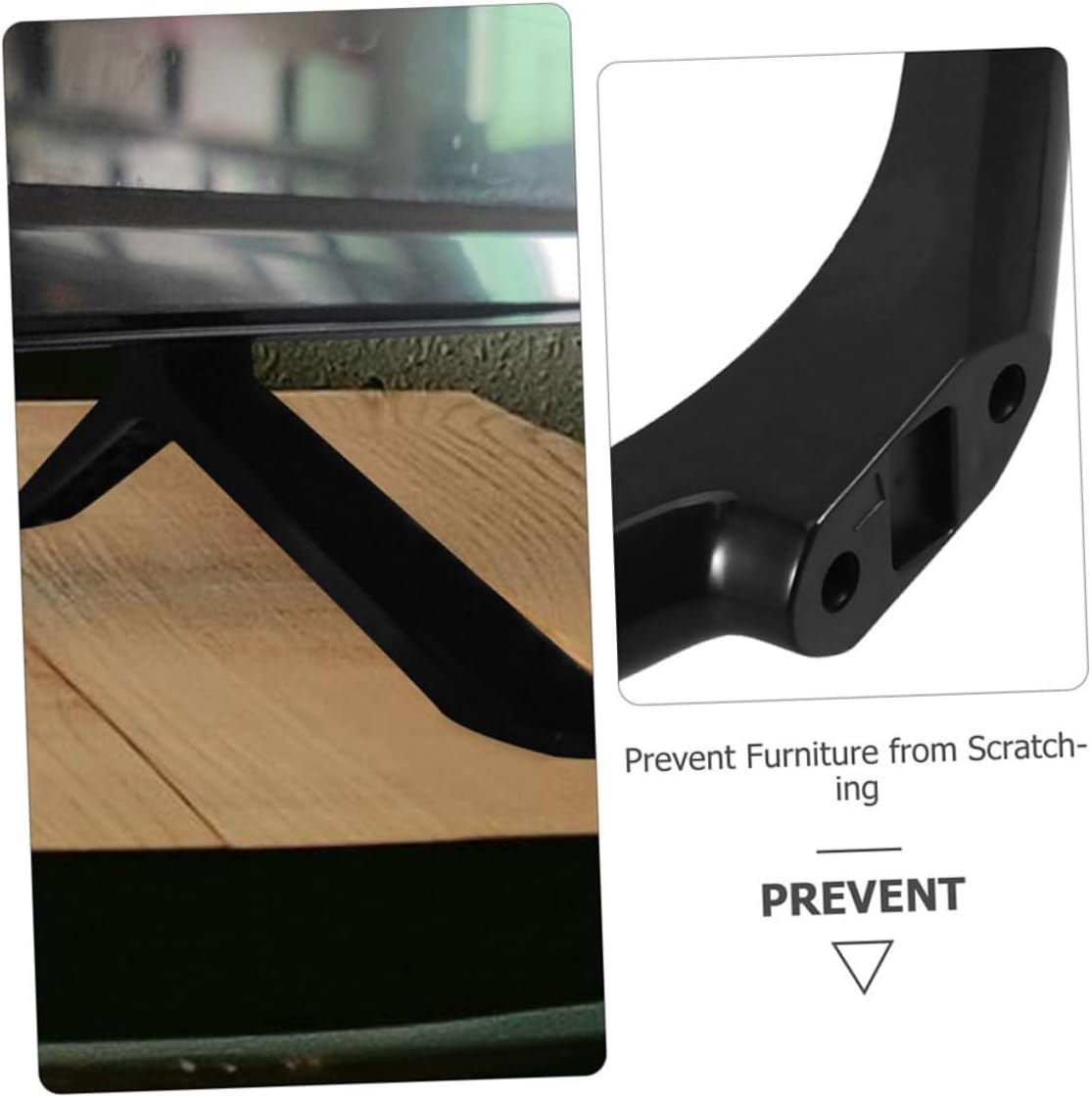 HOLIDYOYO Universal TV Stand Base for Tabletop Mount Adjustable Metal TV Legs Replacement with Screws Sturdy Support