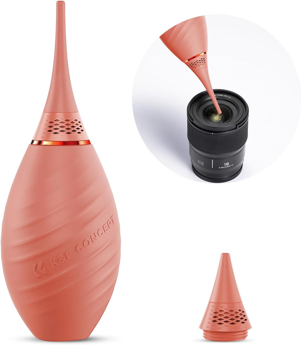 K&F CONCEPT Air Blower, with Long Nozzle/Short Nozzle Switch Design, Single Air Intake Camera Lens Blower, for Digital SLR Lens Sensor LCD Screens Musical Instruments Keyboards Telescope Filters