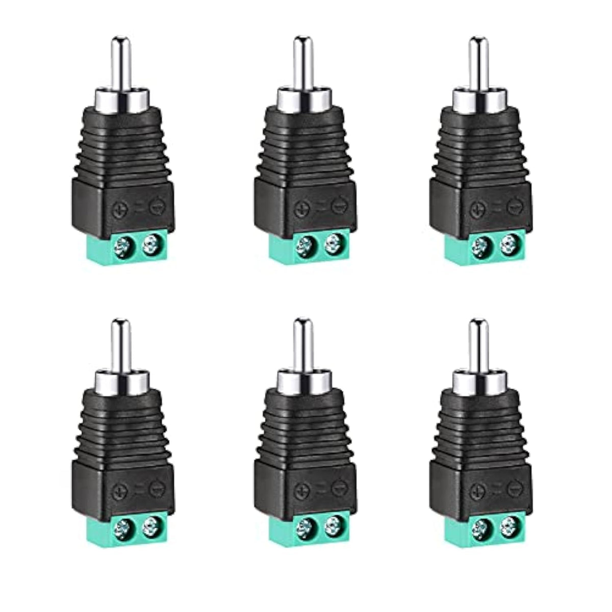 RCA Plugs for Speaker Wire，RCA to AV Screw Terminal Connector, Phono RCA Male Plug Solderless Converter Audio/Video Speaker Wire Connectors Solderless Adapter