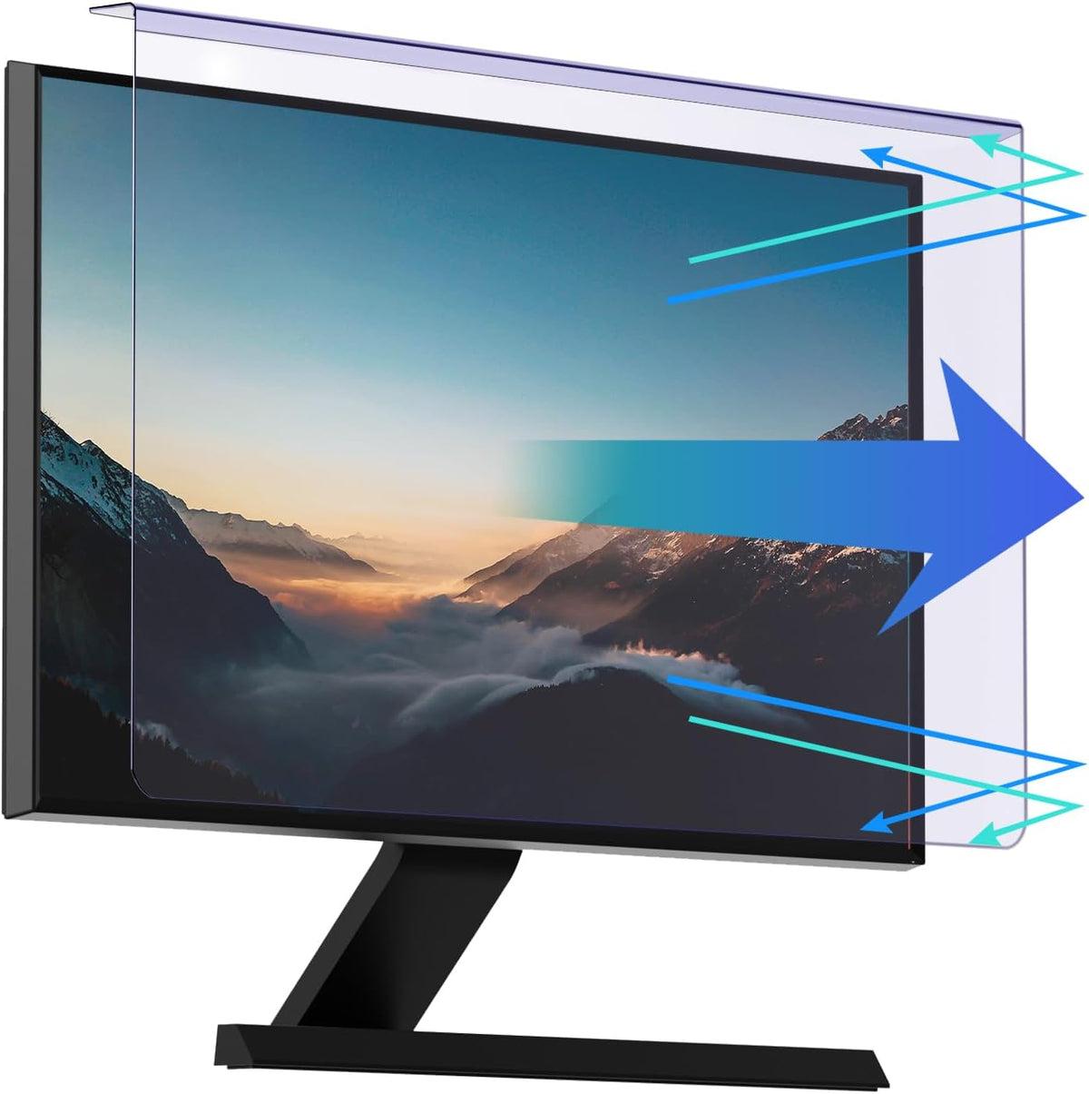 Anti Blue Light Screen Protector for 20, 20.2, 21.5, 21.6, 22 Inches - 16:9 / 16:10 Aspect Ratio Computer Monitor Hanging Type Blue Light Blocking Filter Anti Scratch Eye Protection Shield for Desktop Computer(BL HT 22 Inches)