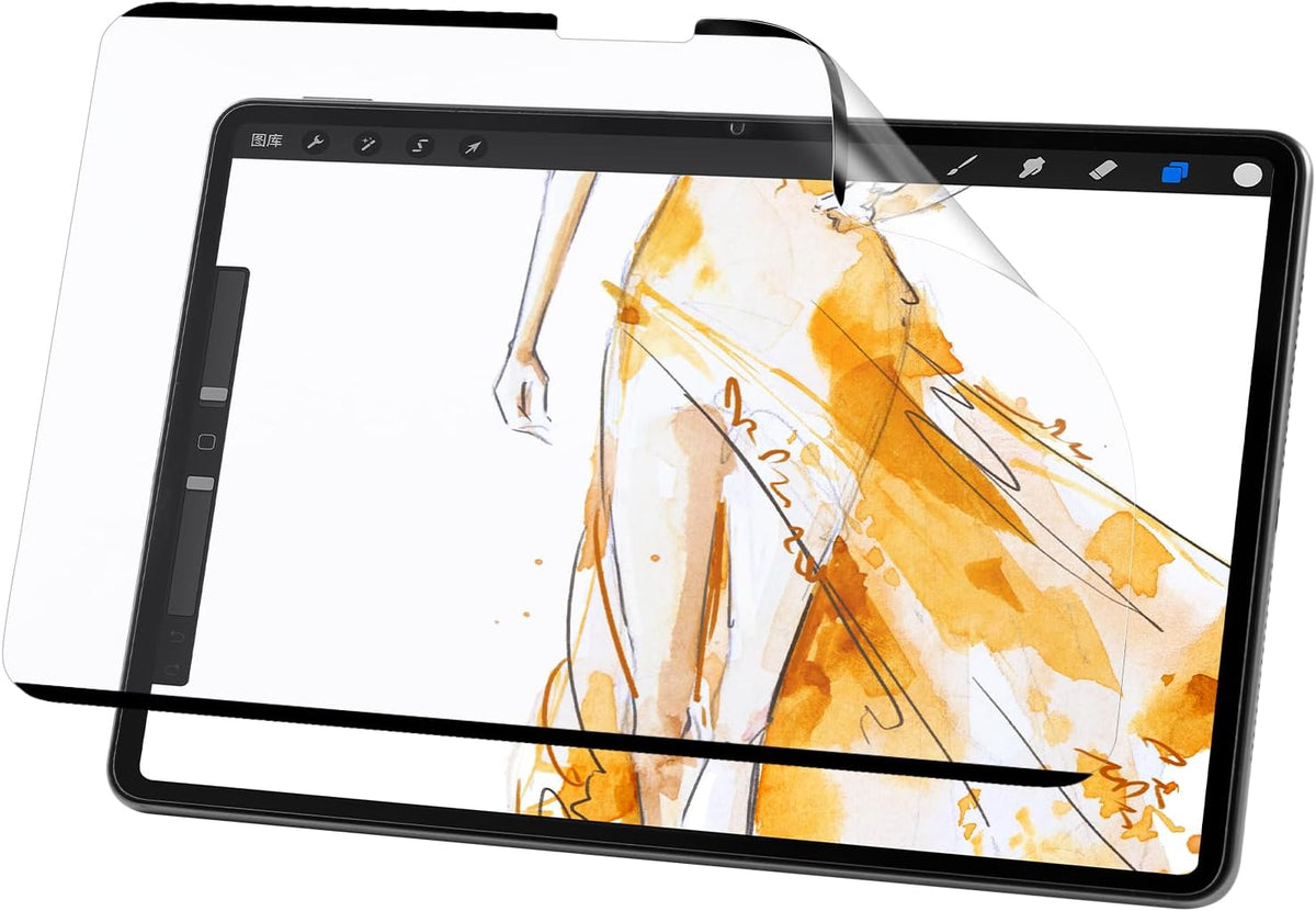Nano-Suction Paper Feel Screen Protector for iPad Pro 11 inch 2024, Removable, Reusable, Write as Real Paper, Anti Glare, Stable