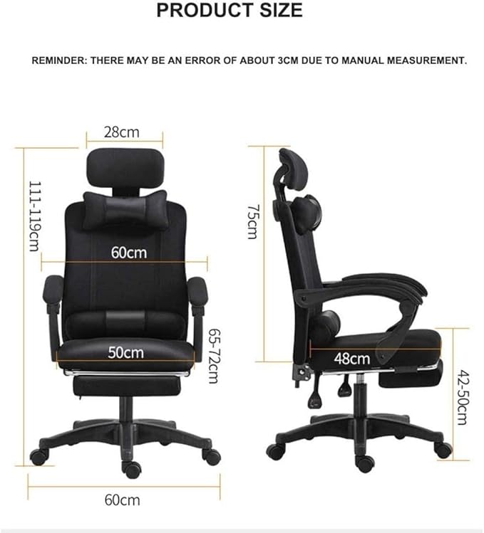 Office Chair Gaming Chair Office Chair with Arms Reclining Leather Computer Chair Swivel Office Chair with Footrest Adjustable Headrest and Lumbar Support (Color : Red Size : M)