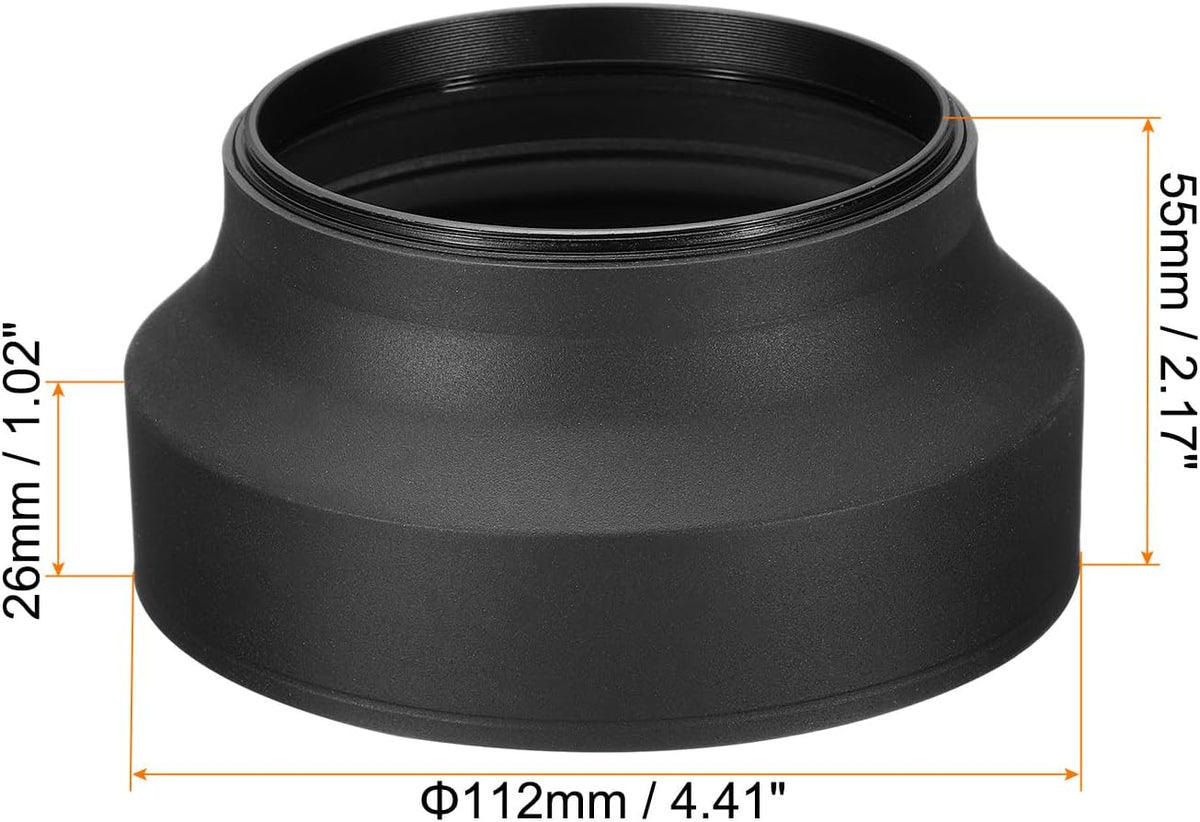 82mm PATIKIL Camera Lens Hood, Rubber Collapsible Lens Protector Anti-Reflection Blocks Excess Sunlight Enhance Camera