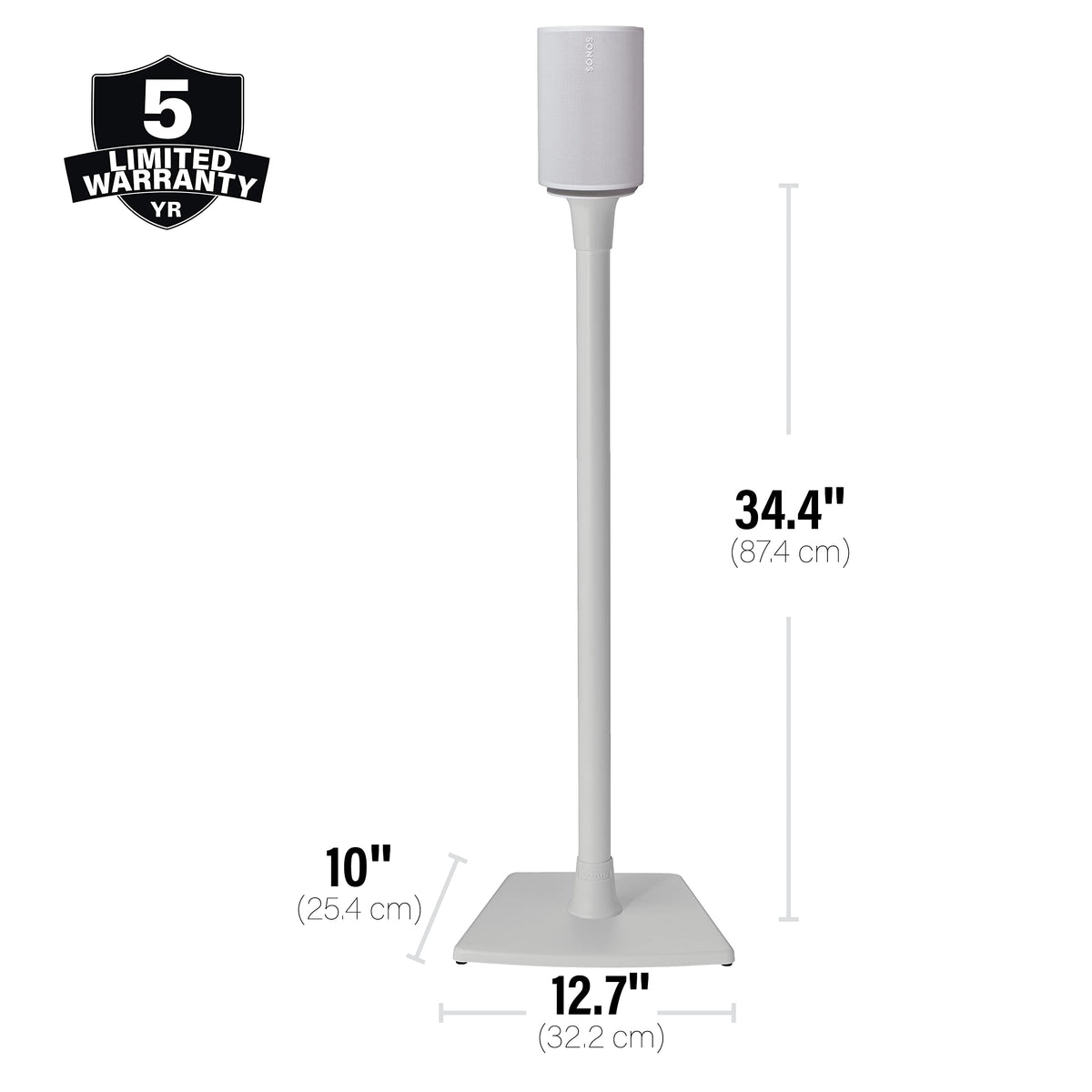 Sanus Wireless Speaker Stand for Sonos Era 100™ - Pair White |, Perfect Stand Setup for Easy and Secure Mounting of New Sonos Era 100™ Speakers