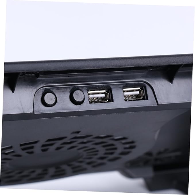 Generic USB Laptop Cooling Device 5 Fans Cooler Stand Adjustable Multi-Angle Laptop Cooling Unit with Anti-Skid Base for Gaming and Office Use Black