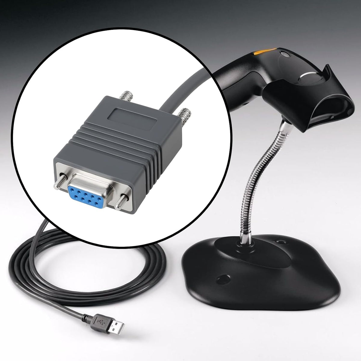 9-pin CBA-R01-S07PAR LS2208 RS232 (2 SING F LTD Barcode Scanner Serial Cable Compatible with Symbol Meters)