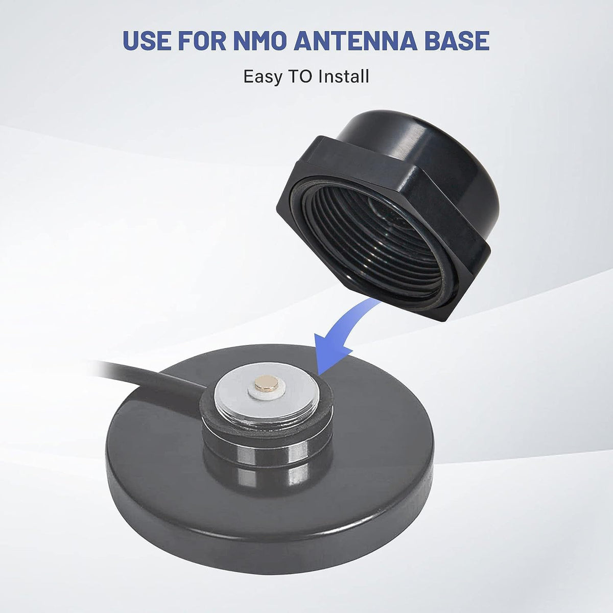 Anina 16.4 RG58 PL-259 NMO Antenna Magnetic Base Mount FT Coaxial Cable Plug with NMO Antenna Mounting Cap for CB Ham