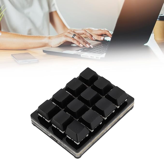 12 Key Mechanical Gaming Keyboard Mini USB Wired RGB Red Switch Programmable Macro Keyboard One Handed Mechanical Keyboard Hot Swappable Keyboard Macro Keypad for Home Office