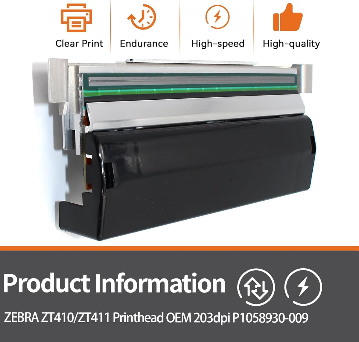 P1058930-009 New Printhead for Zebra ZT411 ZT410 Thermal Industrial Printer |High-Class-Replace| 203dpi