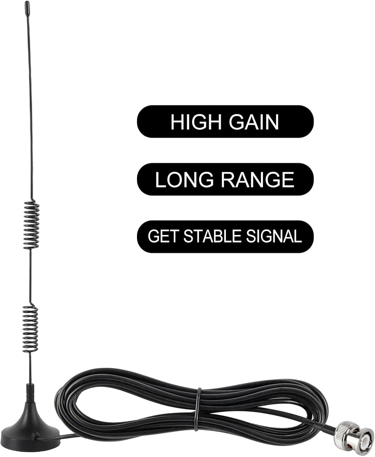 ACEIRMC VHF UHF Ham Amateur Radio Police Scanner Antenna Magnetic Base BNC Male Antenna Compatible with Uniden Bearcat