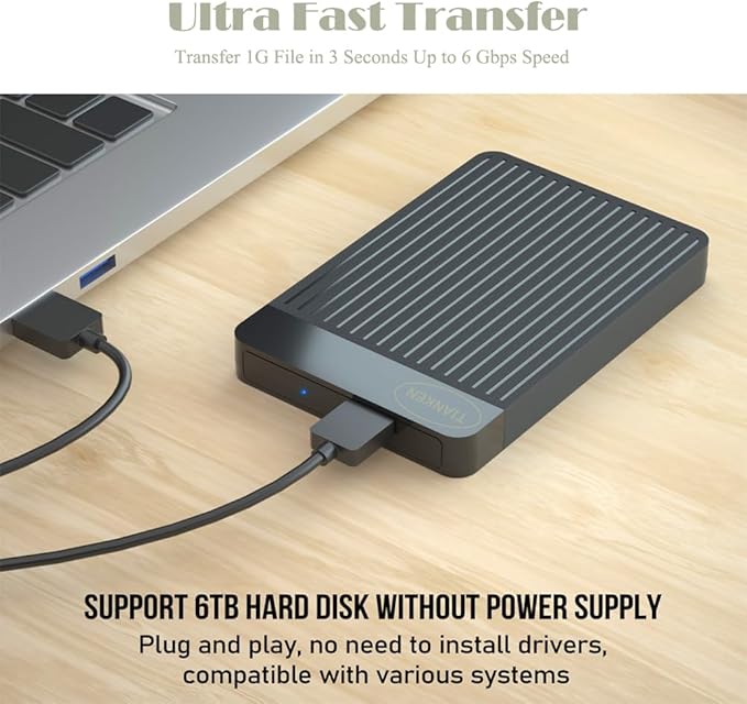1TB Ultra Slim Portable External Hard Disk Drive 2.5'' USB 3.0 HDD Storage for Mac PC Laptop PS4 Xbox one
