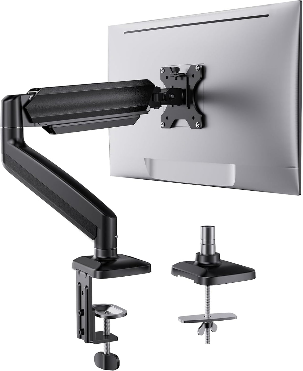 HUANUO 1334 Inch 22lbs, Grommet 75x75mm 100x100mm Single Monitor Mount, Adjustable Monitor Arm for Screen Up to C-Clamp