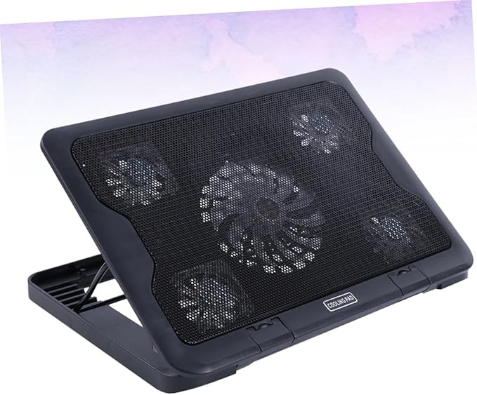 NUOBESTY USB Laptop Cooling Pad with 5 Fans Cooler Base Adjustable Multi-Angle Cooling Stand Anti-Skid Heatsink for Notebook and Gaming Laptops