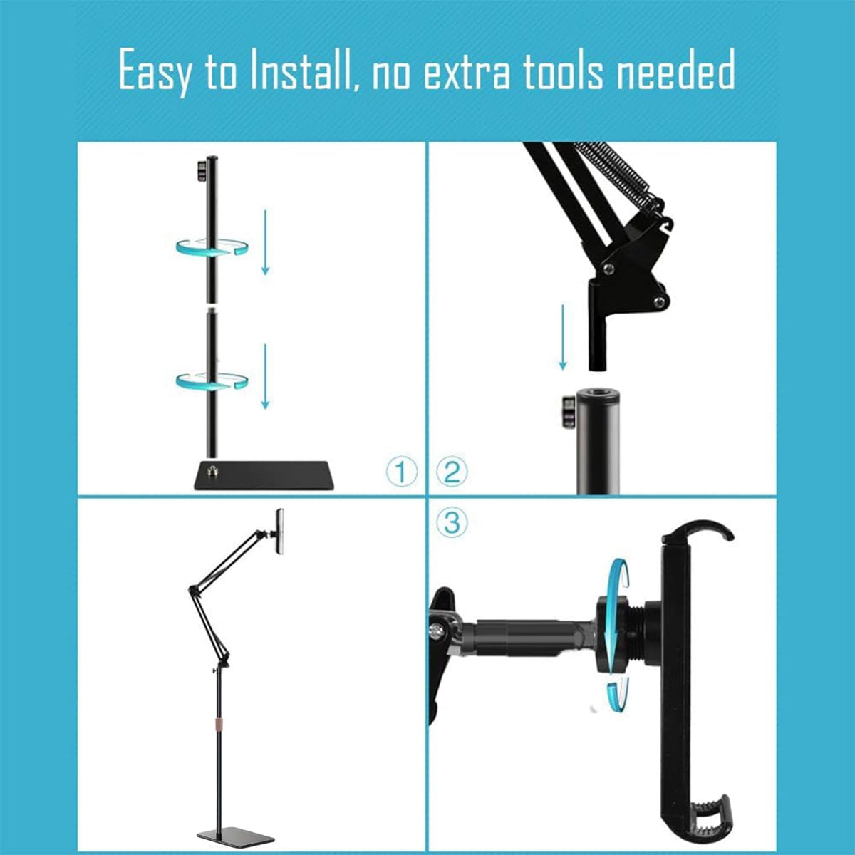 Hosann Century Holder[59Height 360 4.7-12.9 Tablet Floor Stand Adjustable] Rotatable Metal Tablet Stand,with Heavy Duty