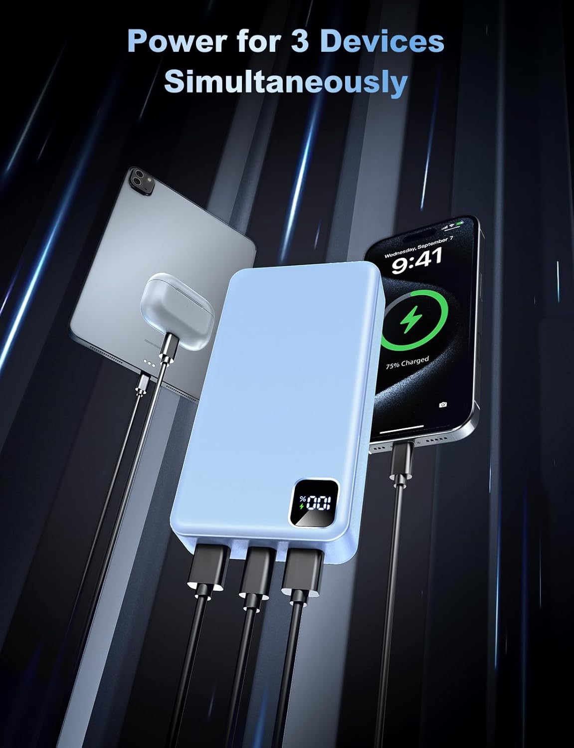 Portable Charger Power Bank 56800mAh Battery Pack-22.5W Fast Charging with USB C & LED Display, 3 Outputs High Capacity Portable Power Bank for iPhone 16/15/14/13 Series, Samsung, iPad etc