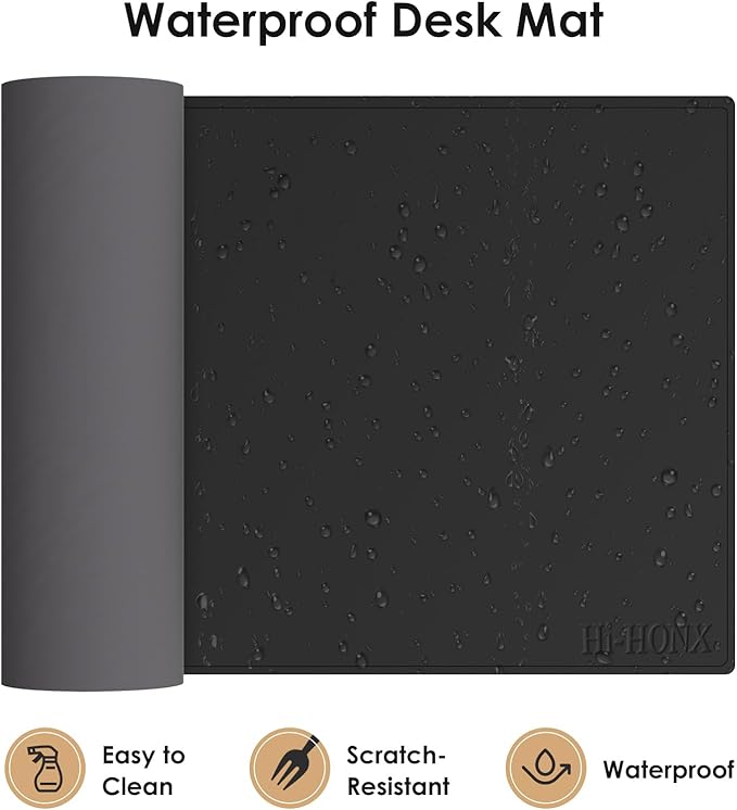 Magnetic Mouse Pad with Wireless Charging 23.4'' x 15.6'' Extra Large Desk Pad Waterproof and Scratch-Resistant Mousepad Charcoal Black Computer Mouse Mat for MacBook PC Laptop