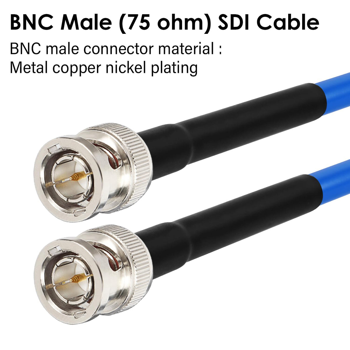 XRDS -RF 12G SDI Cable 3FT 2PCS, SDI Video Cables 3G/6G/12G 75ohm BNC Male Cable Supports HD-SDI/3G/6G-SDI/4K/8K for Video Security Camera Converter