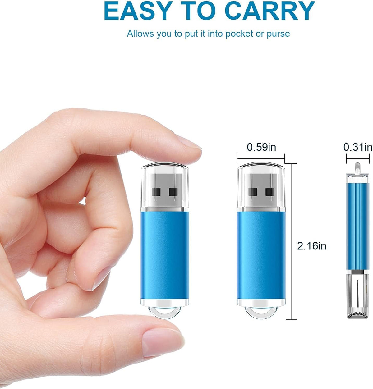 TOPESEL 50 Pack 4GB USB 2.0 Flash Drive High Speed 4G Thumb Drive Memory Stick Jump Drive 4G USB Drive Zip Drive for PC laptops, Tablets, TVs, car Audio (Blue)