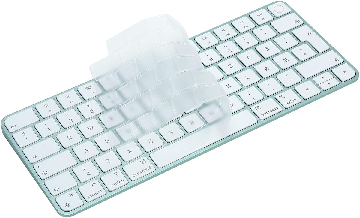 Keyboard Cover for New M4 iMac Magic Keyboard(Europe Layout, 7 Shape Enter Key) Model A3118/A2449, Touch ID Version w/o Numeric Key - Ultra Thin, Protective and Clear Protector Skin