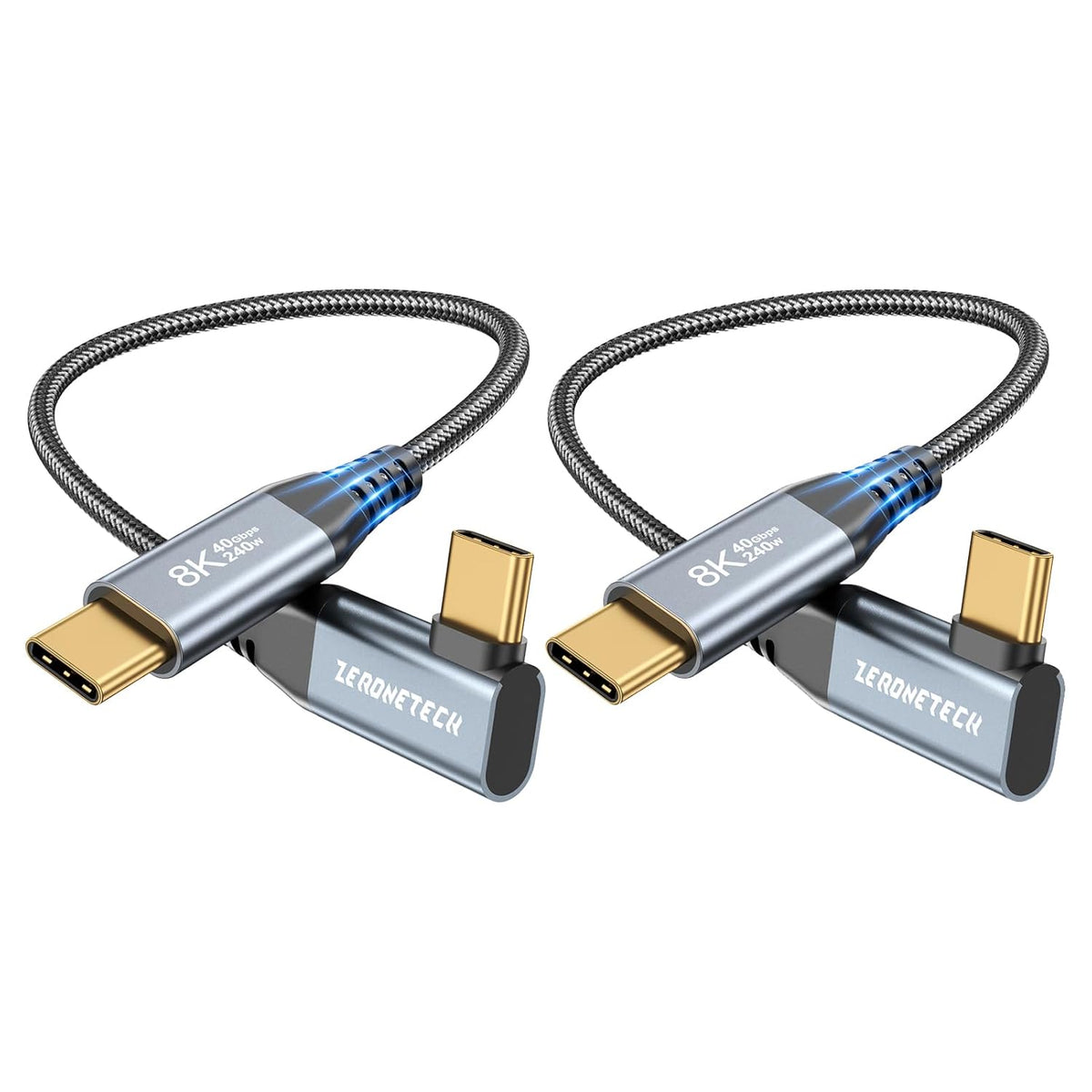 6 inch 4 [2-Pack 0.5FT], 40Gbps 4 240W 8K@60Hz 90 17,MacBook ZeroneTeck USB C for Thunderbolt Cable High Speed Data