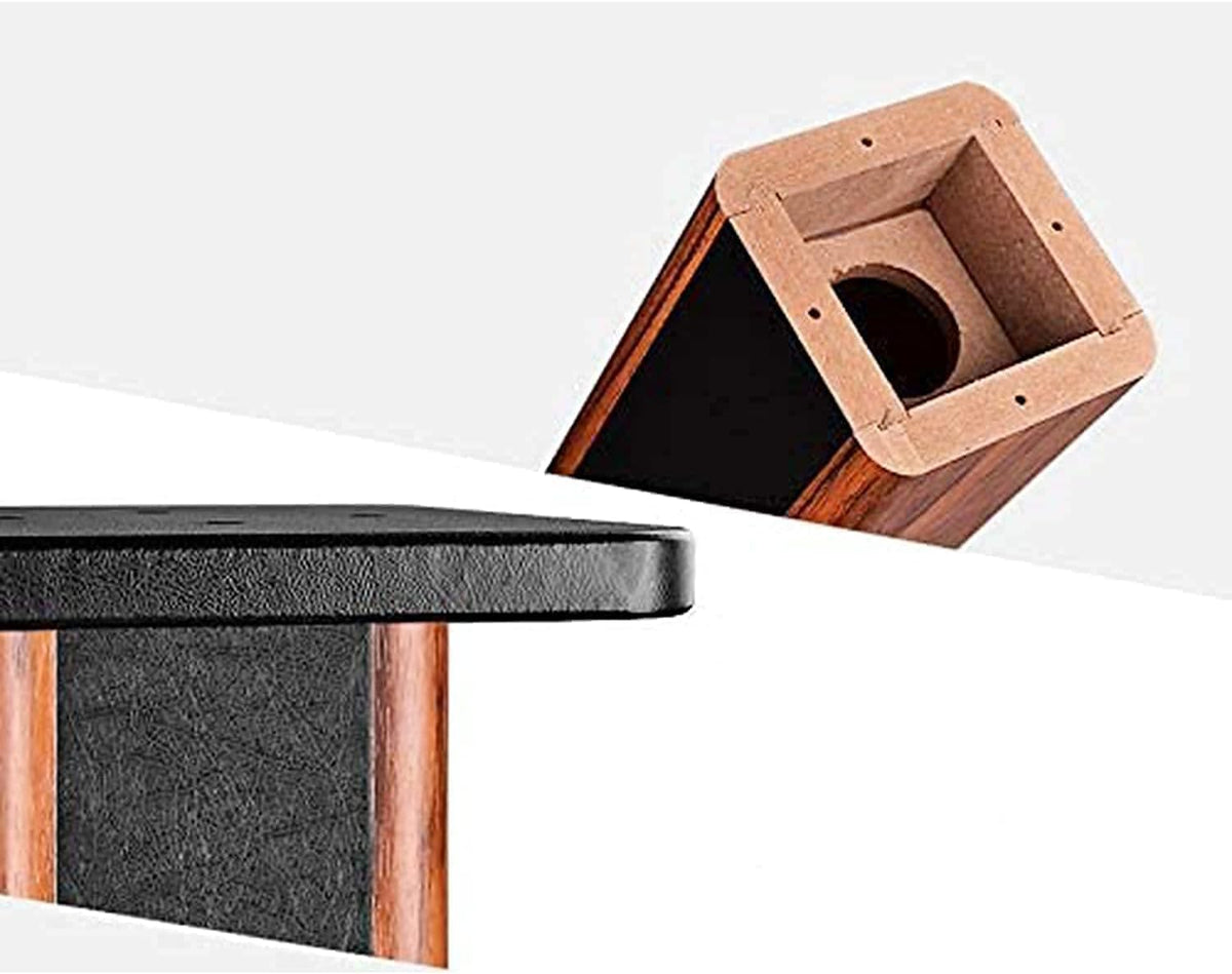 Speaker Stands Wood Grain Universal Floor Speaker Stands 24 Inch Floor Stand Mount Heavy Duty Surround Sound Speaker Stands for Home Theater with Sand Filling Tuning Function- 1 Pair