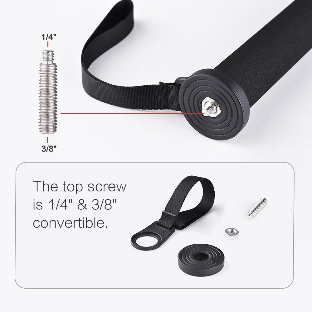 Andoer C-555 155cm/5.1ft Carbon Fiber Camera Monopod Unipod Stick 6-Section with Carry Bag Max. Load 10kg/22Lbs for Nikon Canon Sony A7 Pentax