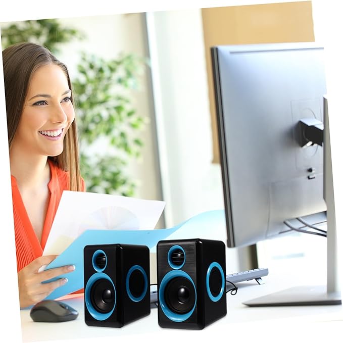 NUOBESTY Mini USB 2.0 Laptop Speaker for Desktop Computer Compact Multimedia PC Speaker with Dc5v Power Portable Small Sound Box Suitable for Office and Home Use