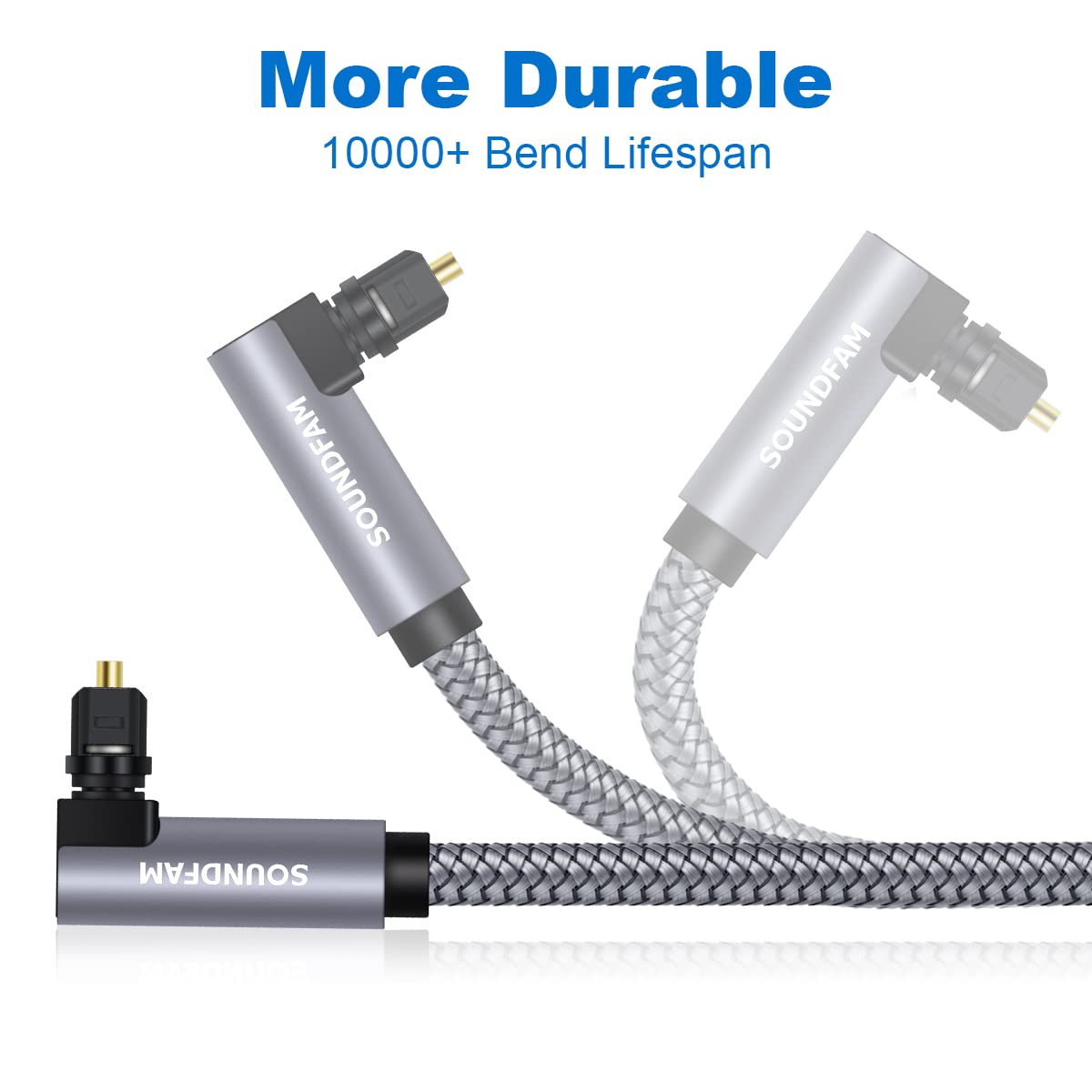 90 16ft/5M 360 Theater,TV,PS4,Sound Degree Optical Audio Cable Right Angle Toslink Cable Male to Male Degree