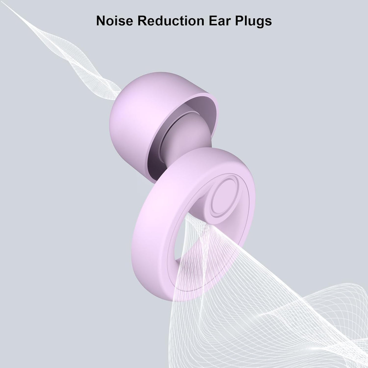Ear Plugs for Noise Reduction, Reusable Concert Earplugs Hearing Protection, Soft Silicone Ear Plugs for Sleeping, Focus, Noise Sensitivity - Ear Tips in XS/S/M/L - Purple
