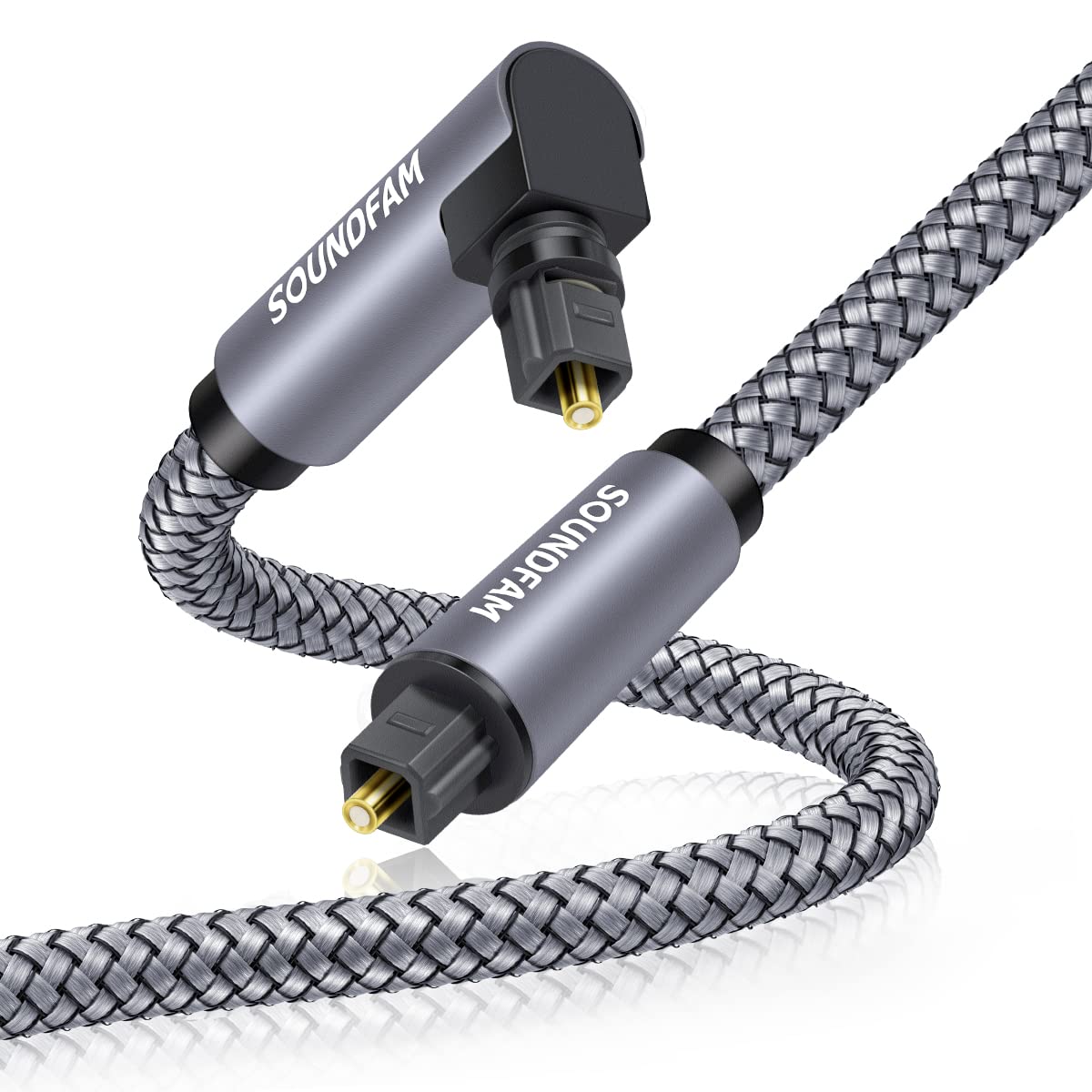 90 16ft/5M 360 Theater,TV,PS4,Sound Degree Optical Audio Cable Right Angle Toslink Cable Male to Male Degree