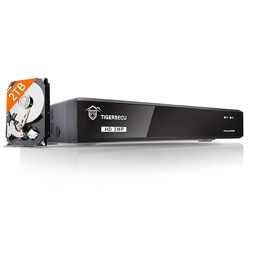 TIGERSECU Super HD 1080P 8 Channel DVR Security Recorder with 2TB Hard Drive, Hybrid 6-in-1 CCTV DVR Recorder Compatible with 2MP and 5MP TVI, AHD