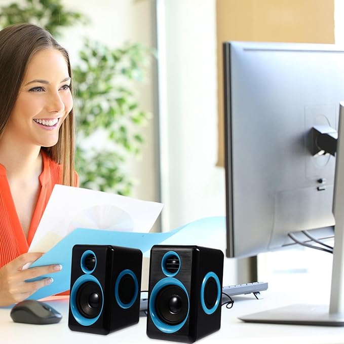 Mini USB 2.0 Speakers for Laptop and Desktop Computer Compact Loudspeaker Box with Dc 5v Power Portable Mini Speaker for Home Office and Gaming Use