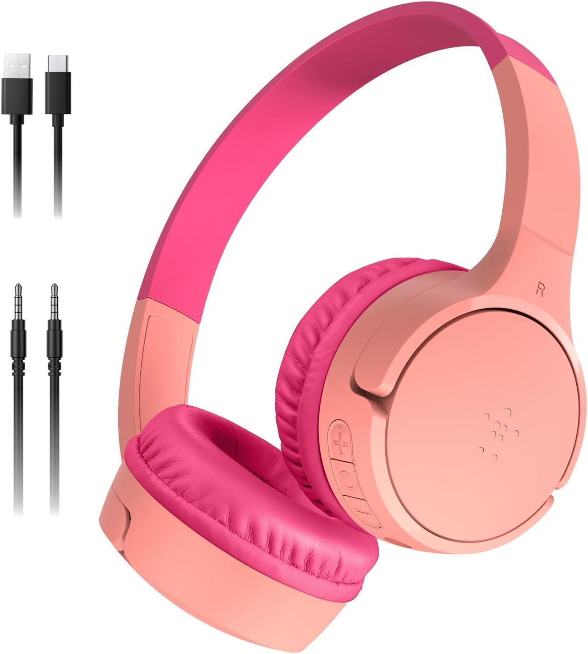 30H 85dB Belkin SoundForm Mini - Wireless Bluetooth Kids Headphones, Battery, Safe Volume Limit, Built-in Microphone