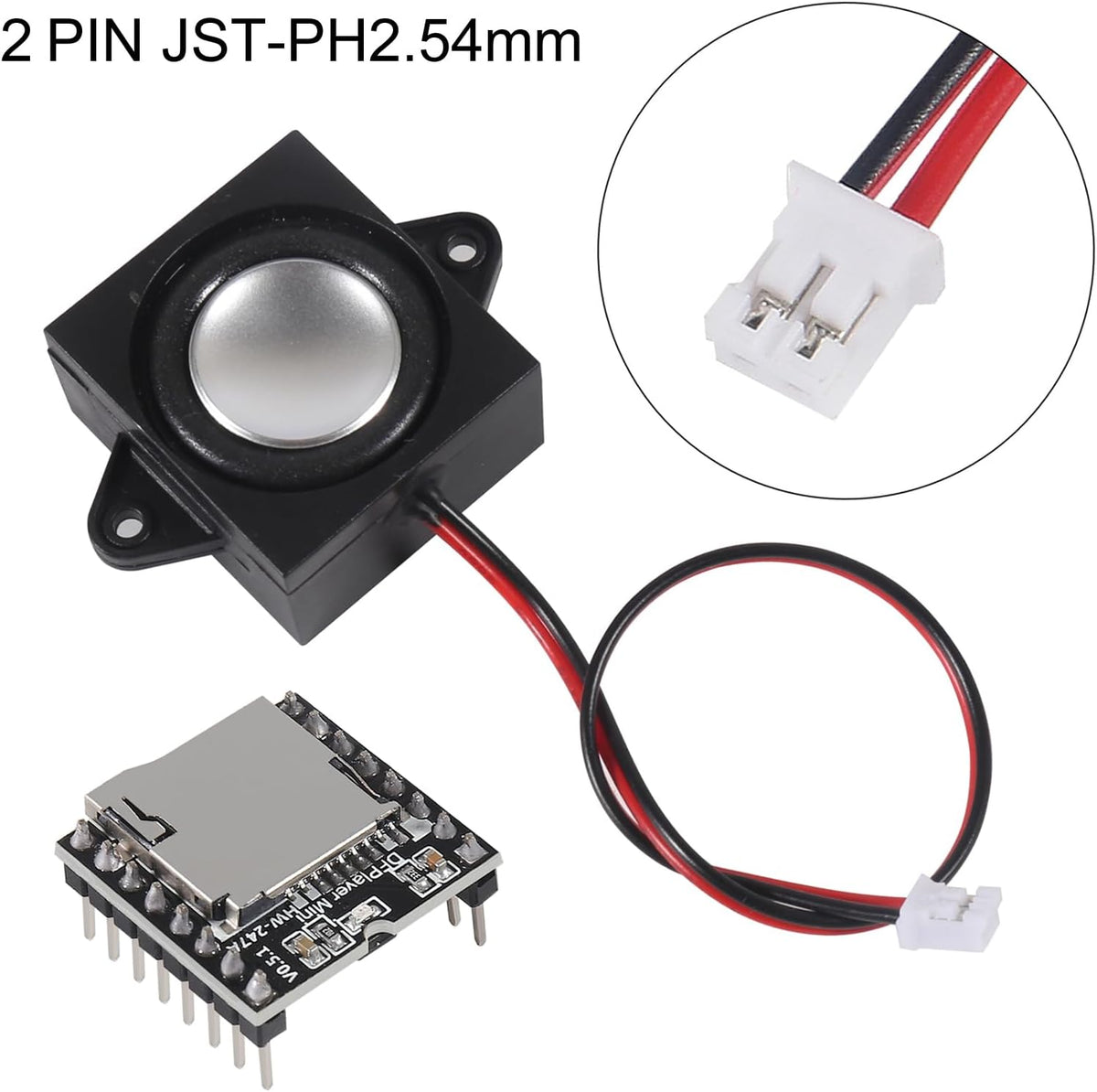 Diitao 2pcs 3 4 JST-PH2.0mm 2 MP3 W Ohm Mini Speaker Micro Speaker pin Interface with Mini Player Module