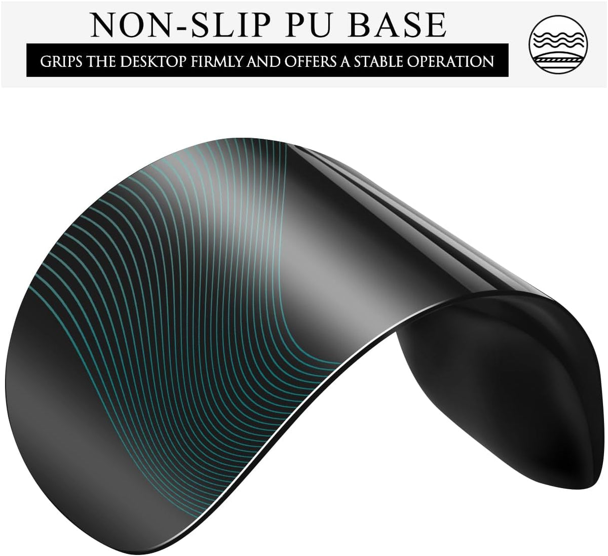 JIKIOU Mouse Pad, 2 Pack Ergonomic Mouse Pads with Comfortable Gel Wrist Rest Support and Smooth Cloth, Non-Slip PU Base for Easy Typing Pain Relief Durable and Easy to Clean Small Black