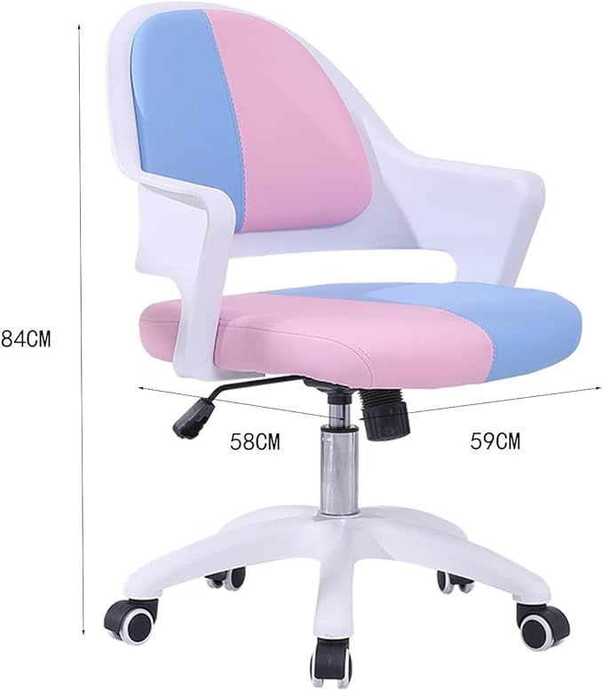 Mlaea TV Station Lounge Laboratory Chair Desk Task Dining Chair with Rolling Wheels Gaming Club Bar Chair 59 * 58 * 84CM(Color:Orange)
