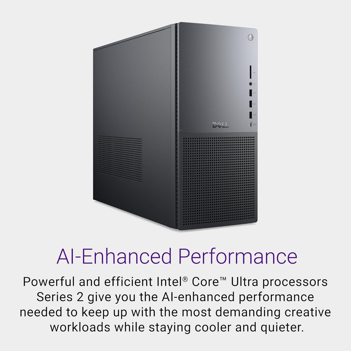 Dell Tower Plus EBT2250 Desktop Computer - Series 2 Intel Core Ultra 9 285 24-Core Processor up to 5.6 GHz, 32GB DDR5 RAM, 8TB NVMe SSD, NVIDIA GeForce RTX 4060 8GB GDDR6, Windows 11 Home, Graphite