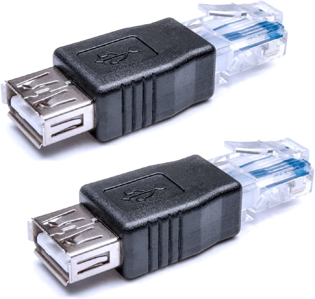 Herfair 2PCS RJ45 Ethernet to USB Adapter for ADSL Modem/Router/Computer Camera/Surveillance Camera with Network