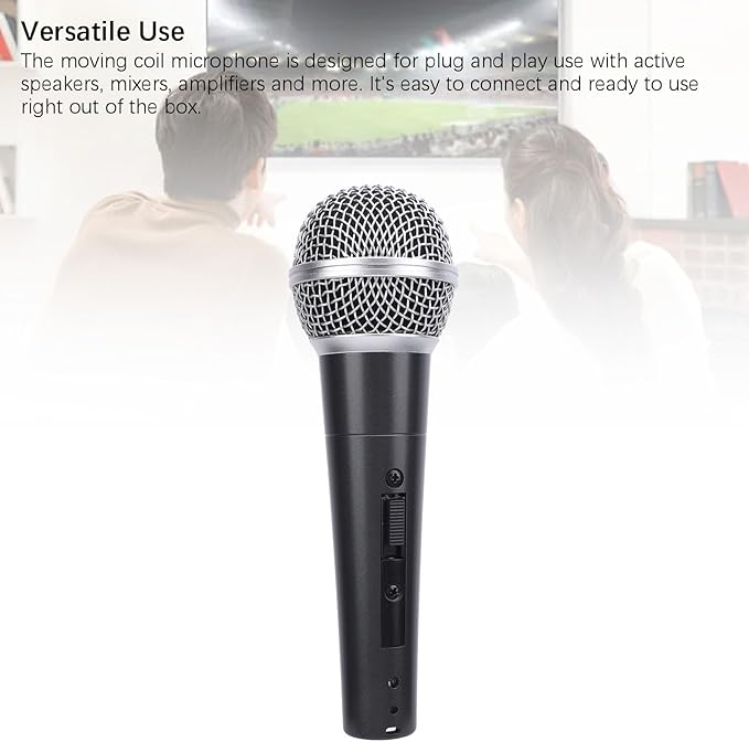 Wired Dynamic Microphone Set Moving Coil Dynamic Cardioid Handheld Microphone Enhanced Sound Quality with Low Latency Recording Stable for Active Speakers Mixers Am (Black)