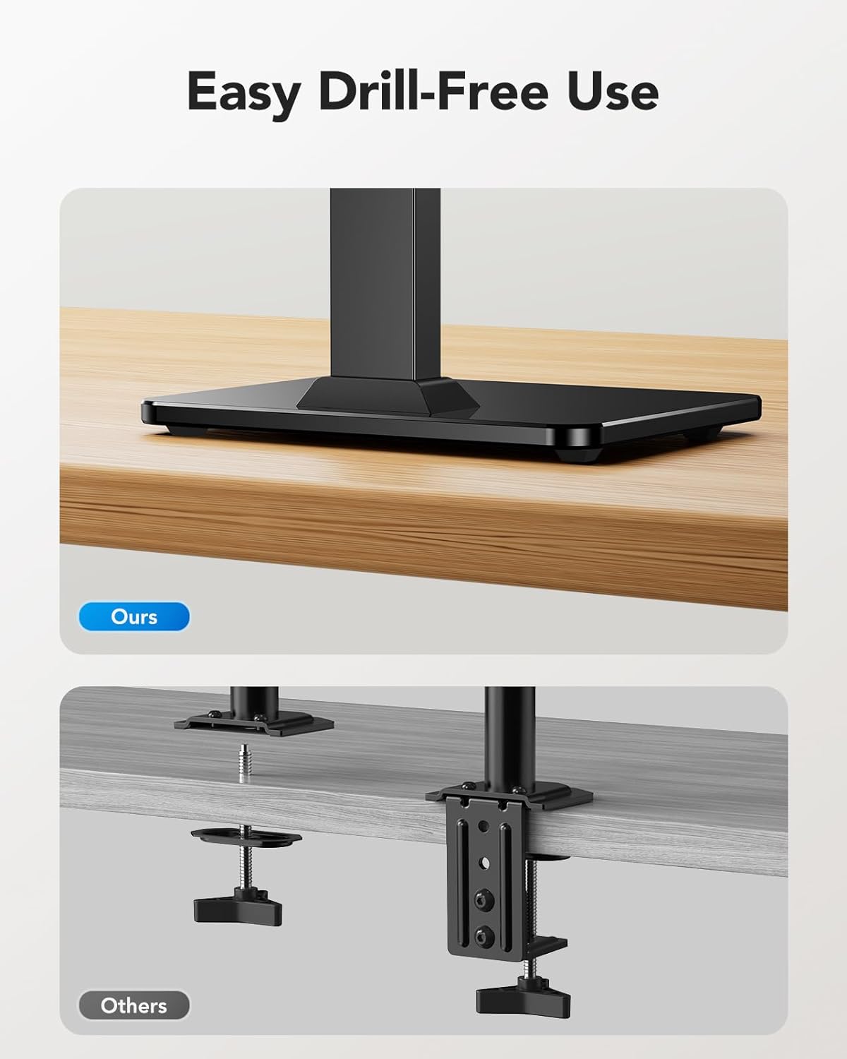 HUANUO 13 34 Inch 44lbs, 5 360 75x75mm/100x100mm Monitor Stand, Freestanding VESA Mount for to Screens, Holds up