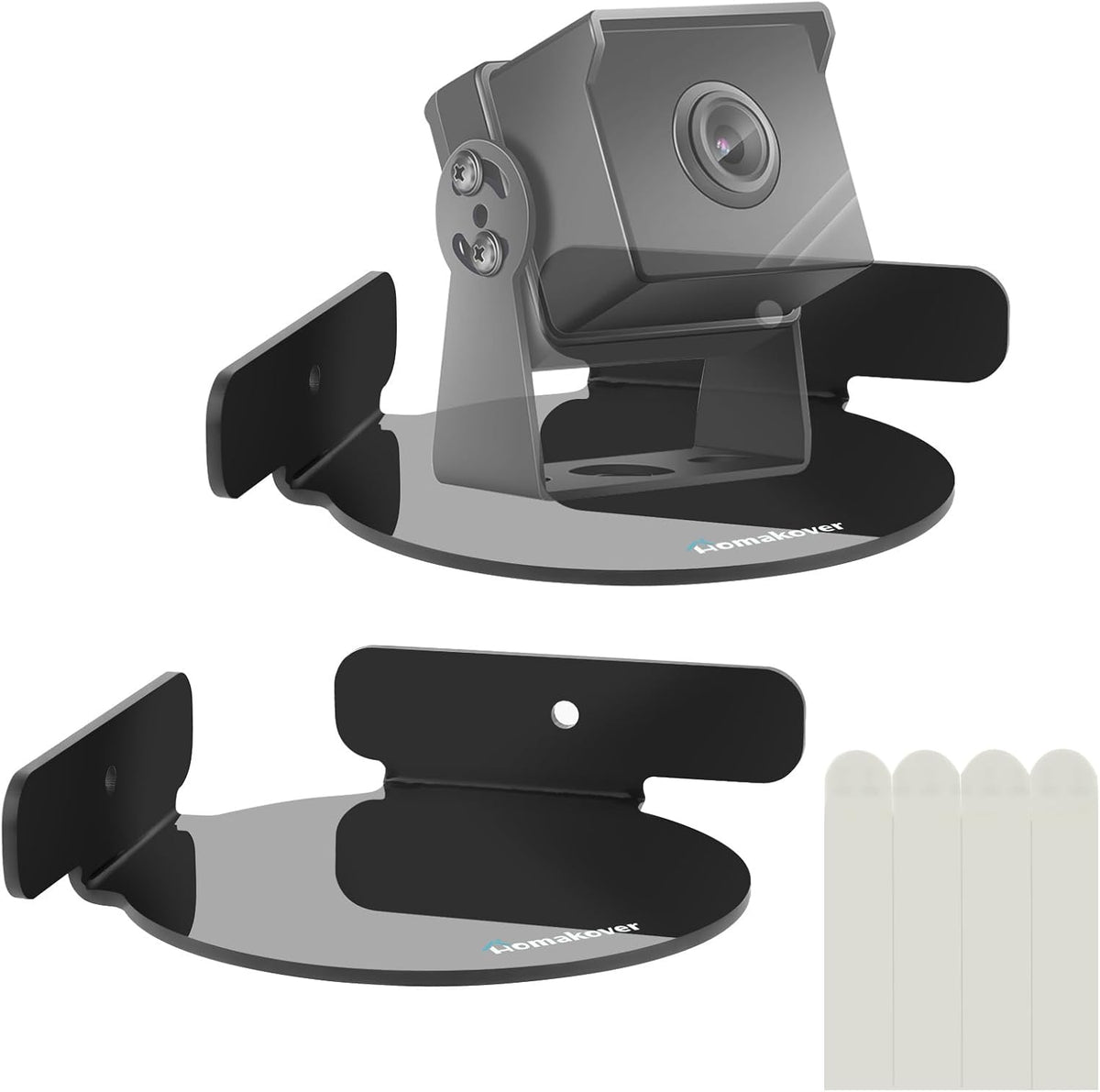 Homakover 2 Pack Acrylic Mini Circular Corner Shelf Mount for Security Cameras, Baby Monitors, Plants & More, Universal