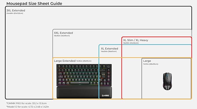 GLORIOUS XL Extended Gaming Mouse Mat/Pad - Large Wide (XL Extended) Black Cloth Mousepad Stitched Edges | 14x24 (G-P)