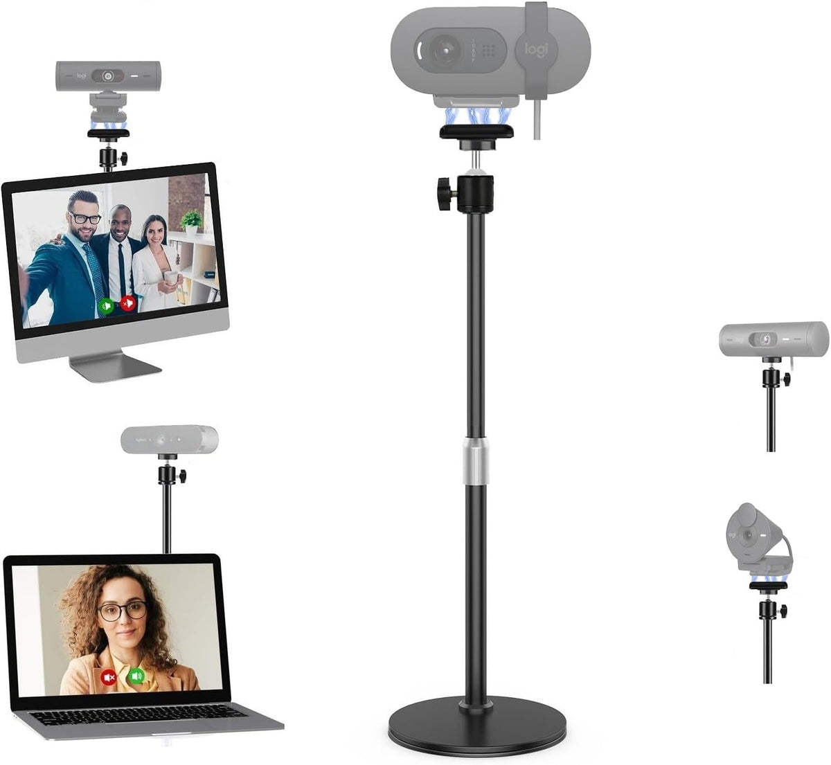 AceTaken Stand,10 Inch C920 C922 C930e C925e C615 501 301 101 4K C270 C310 Magnetic Webcam Light with Ring Light