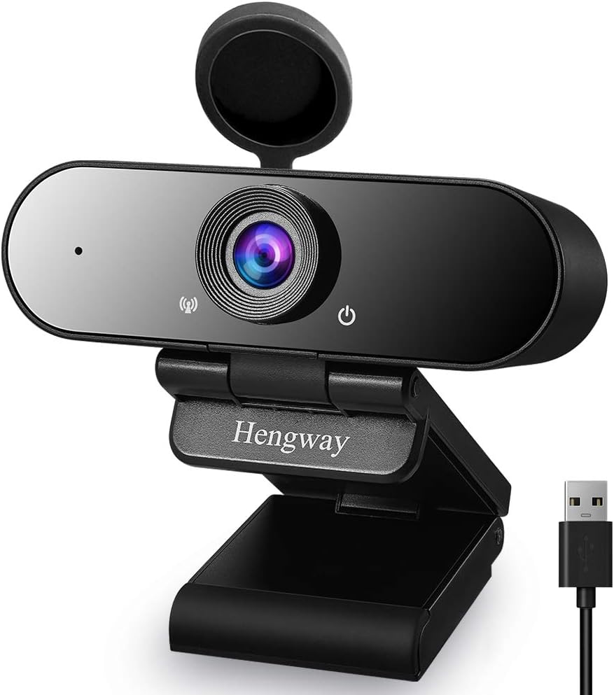 Hengway 1080P terminal,110 Webcam with Stereo Microphone and Privacy cover , FULL HD by USB Wide-Angle